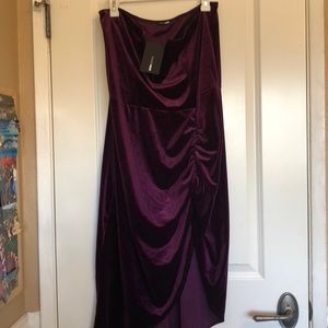 Velvet dark wine dress